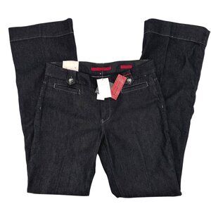 NWT Banana Republic Womens Black Mid Rise Flared Trouser Jean Sz. 31/12L
